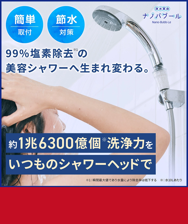 ナノバブル&塩素除去 シャワーを簡単グレードアップ ナノバ