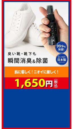 肌に優しく!ニオイに厳しく! ダッシューズ 極 1,650円（税込）
