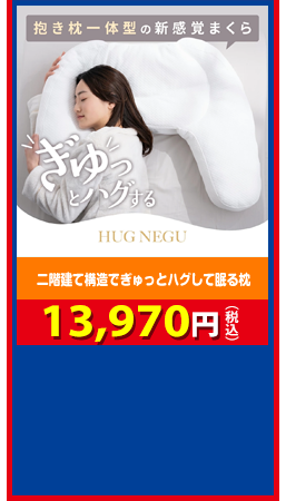 二階建て構造でぎゅっとハグして眠る枕 ハグネグ 13,970円（税込）